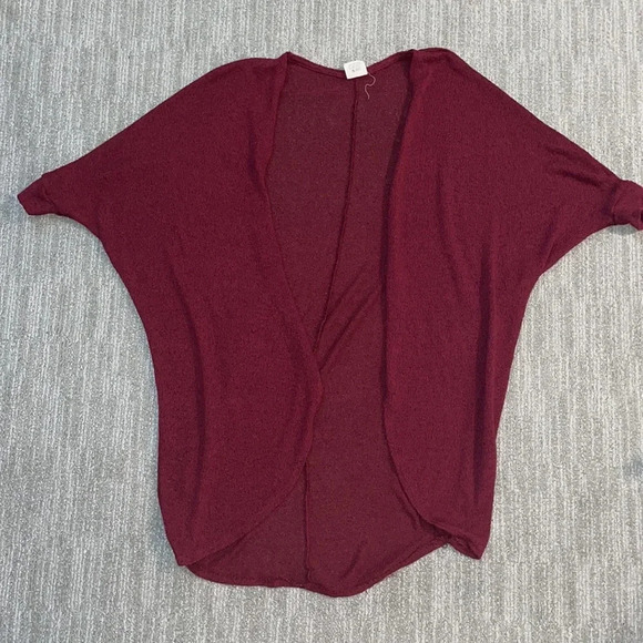 Burgundy Short Sleeve Cardigan by Full Tilt - Picture 1 of 5